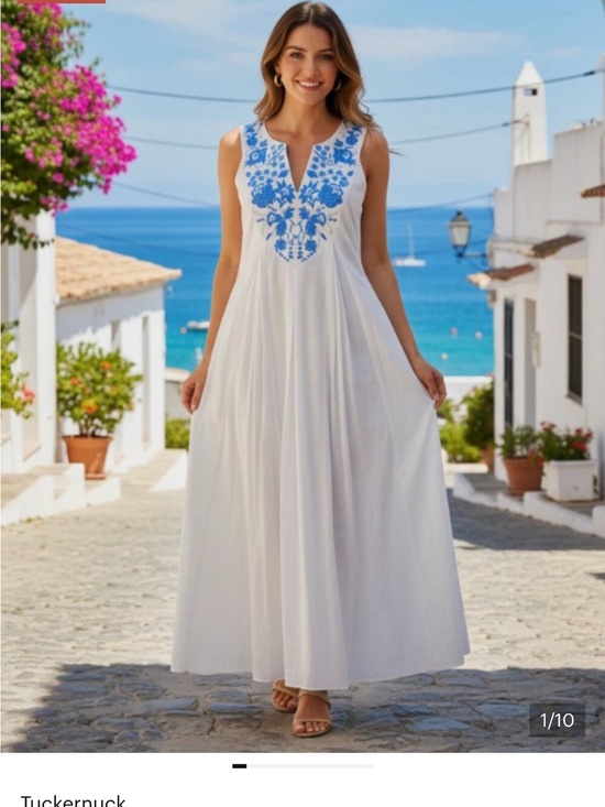 Tuckernuck Dresses & Skirts - Tuckernuck White Cyprus Maxi Dress Large Floral Embroidered NWT Summer Vacation